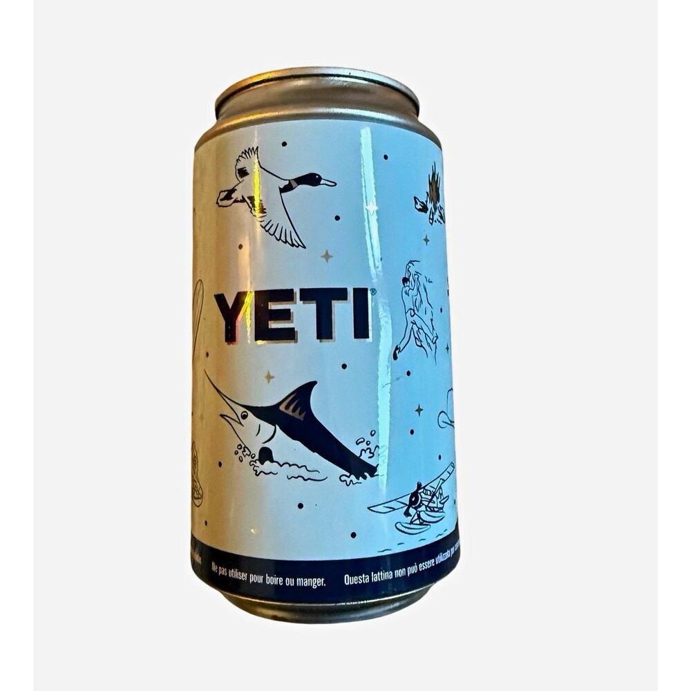 YETI Stash Can Hidden Storage Tin Outdoor Graphic Marlin Deer Removable Lid
